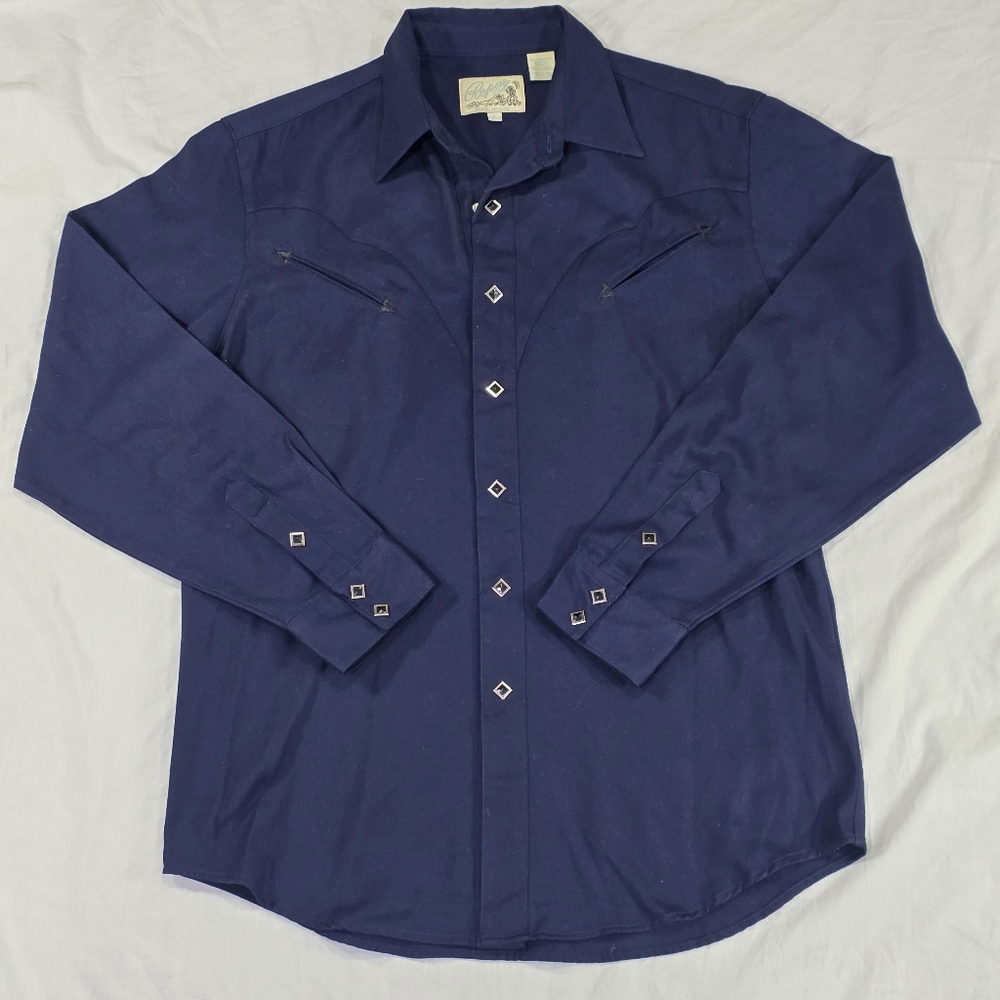 Roper Western Button Up Shirt Welt Pockets Diamond Snaps Rodeo Rockabilly. L